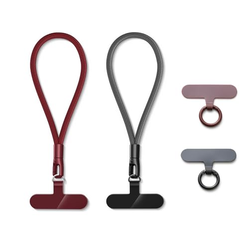 MORSUNBELA Handykette Kurz Handschlaufe Handy, Lanyards Handykette Handgelenk Handyband Handyanhänger für Kameras, Schlüssel, Handgelenkriemen - Dunkelrot + Grau MORSUNBELA Handykette Kurz Handschlaufe Handy, Lanyards Handykette Handgelenk Handyband Handyanhänger für Kameras, Schlüssel, Handgelenkriemen - Dunkelrot + Grau von MORSUNBELA