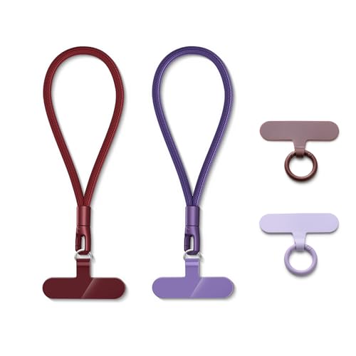 MORSUNBELA Handykette Kurz Handschlaufe Handy, Lanyards Handykette Handgelenk Handyband Handyanhänger für Kameras, Schlüssel, Handgelenkriemen - Dunkelrot + Lila MORSUNBELA Handykette Kurz Handschlaufe Handy, Lanyards Handykette Handgelenk Handyband Handyanhänger für Kameras, Schlüssel, Handgelenkriemen - Dunkelrot + Lila von MORSUNBELA