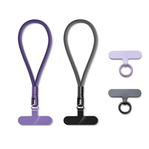 MORSUNBELA Handykette Kurz Handschlaufe Handy, Lanyards Handykette Handgelenk Handyband Handyanhänger für Kameras, Schlüssel, Handgelenkriemen - Lila + Grau MORSUNBELA Handykette Kurz Handschlaufe Handy, Lanyards Handykette Handgelenk Handyband Handyanhänger für Kameras, Schlüssel, Handgelenkriemen - Lila + Grau von MORSUNBELA