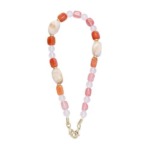 MORSUNBELA Handykette Kurz Rose Handgelenk Perlen Handyband Handy Kette Universal Kurze Phone Chain Handyschlaufe Schlüsselband Handyschlaufe von MORSUNBELA