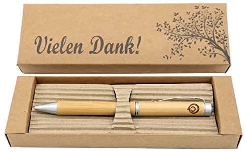 MORWE Bambus Kugelschreiber mit Vielen Dank Gravur - Nachhaltiger Holz Kugelschreiber als Dankeschön - Geschenk für Vertragsabschlüsse, Kunden, Geschäftspartnern sowie Kollegen von MORWE