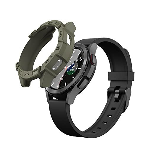 2 Packs-Schutz hülle Kompatibel mit Samsung Galaxy Watch 4 Classic 46mm Hülle TPU Schutz hüllen mit Flexibel Kratzfest Schutzhüllen für Galaxy Watch4 Classic Smartwatch (Grün) von MOSHOU