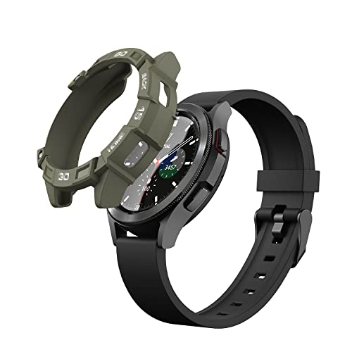 2 Packs-Schutz hülle Kompatibel mit Samsung Galaxy Watch 4 Classic 46mm Hülle TPU Schutz hüllen mit Flexibel Kratzfest Schutzhüllen für Galaxy Watch4 Classic Smartwatch (Grün und weiß) von MOSHOU
