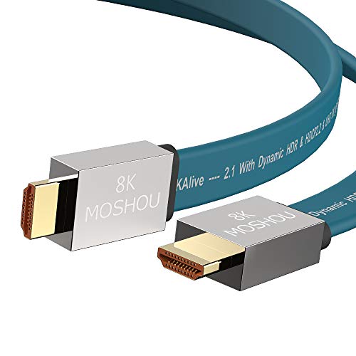 8K HDMI Kabel Kompatibel mit Samsung QLED TV Ultra High Speed ​​HDMI 8K @ 60HZ / 4K @ 120HZ / 48Gps / 4:4:4 / HDR 2.1 HDMI Kabel, Kompatibel mit Sony OLED TV (1.5M, Blau) von MOSHOU
