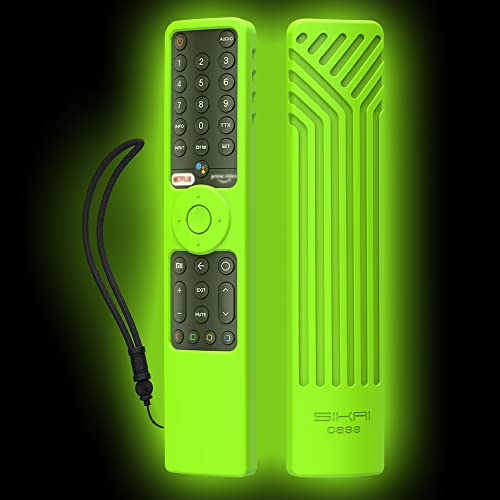 Fernbedienungshülle Kompatibel mit Xiaomi Mi TV P1 / P1E / Q1 / Q1E, 75 55 50 43 32 Fernbedienungs Schutzhülle Silikon Hülle Kratzfest Stoßfest Smart TV Remote Case (Fluoreszierendes Grün) von MOSHOU