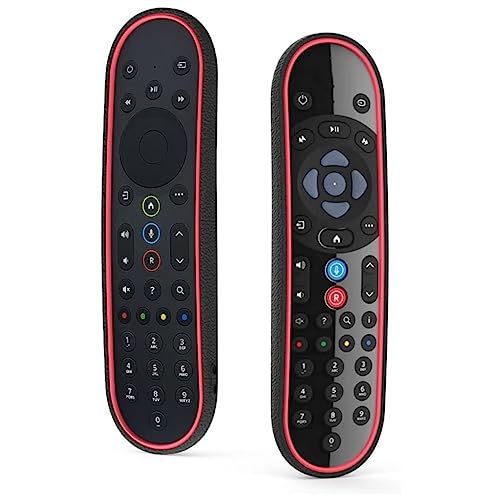 MOSHOU Anti-Rutsch Schutzhülle Kompatibel mit 2020 Newest Sky Q Fernbedienung EC201 / EC202, Silikon Schutz, Guter Grip, Stoßfeste Abdeckung mit Anti-Lost Handschlaufe (Schwarz Rot) von MOSHOU