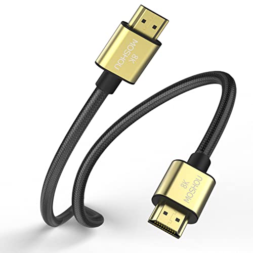 MOSHOU - HDMI 2.1 Kabel (1 m) / HDMI Kabel 8K@60HZ 4K@120HZ / UHD HDR 10+ Dolby Vision Dynamic 3D eARC HDCP 2.2 CEC Ultra High Speed mit Ethernet von MOSHOU