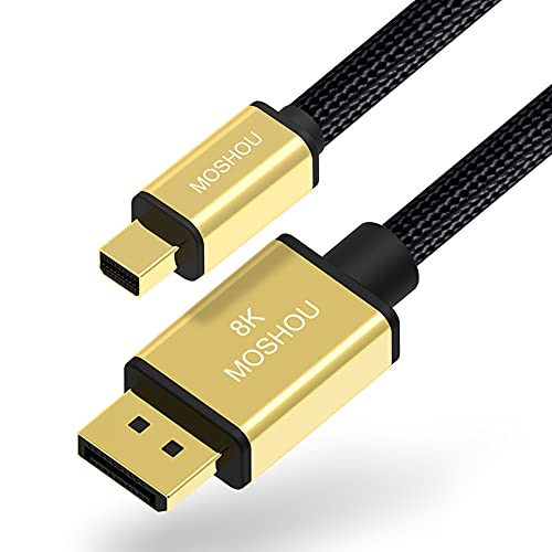 MOSHOU Mini DisplayPort auf DisplayPort 1.4 Kabel (8K@60Hz 4K@144Hz/120Hz) DP 1.4 bidirektionales Übertragungskabel DP auf Mini DP Mini DP auf DP 8K HDR (3m) von MOSHOU