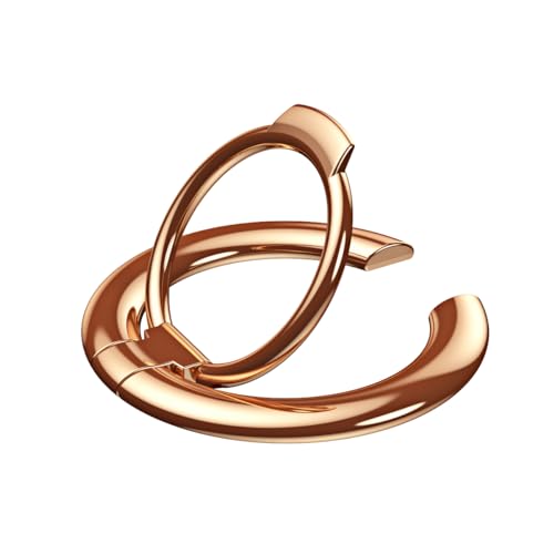 Magnetischer Handy-Ring, magnetischer Handy-Ring-Halter, magnetische Ring-Abdeckung, 360° Drehung, magnetischer Griff für iPhone 15 14 13 12 Serie (Pink Gold Alloy) von MOSHOU