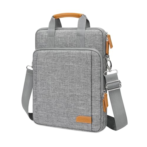 MOSISO 12,9 Zoll 360 Tablet Schutzhülle Kompatibel mit iPad Pro 12,9 Zoll M2 M1 2022-2018, Surface Pro 9/8/7/6/X, Tragetasche mit Front Erhöht & Vertikale Tasche & & Gürtel, Grau von MOSISO