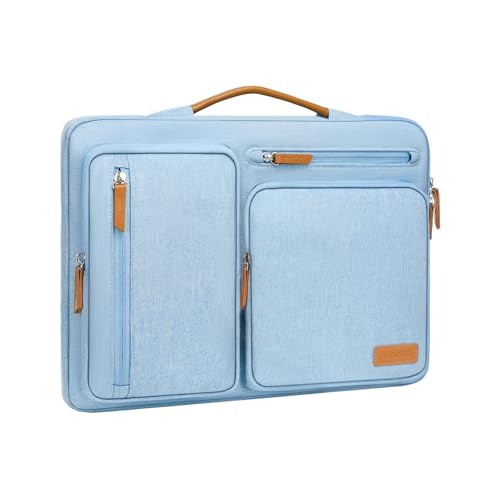 MOSISO 360 Schützende Laptop Hülle Tasche Kompatibel mit MacBook Air/Pro,13-13,3 Zoll Notebook,Kompatibel mit MacBook Pro 14 Zoll M3 M2 M1,Seitlich Offene Sleeve mit 4 Taschen&Handgriff,Luft Blau von MOSISO