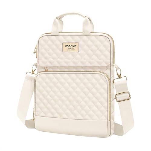 MOSISO 9-11 Zoll Tablet Hülle für 11 Zoll iPad Pro M4 & iPad Air M2 2024, iPad 10 & Air 5 10.9, iPad 9/8/7th 10.2, Tab S8/S9 11, Quadratisch Gesteppt Carrying Fall mit 2 Taschen, Sand von MOSISO