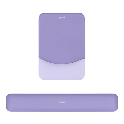 MOSISO Handgelenkstütze für Mauspad&Tastatur Set, Rechteckig Ergonomisch Mauspad Rutschfest Basis Home/Büro Schmerzlinderung&Typing Kissen mit Neopren Cloth&Erhöht Gebogen Memory Schaum,Lila von MOSISO
