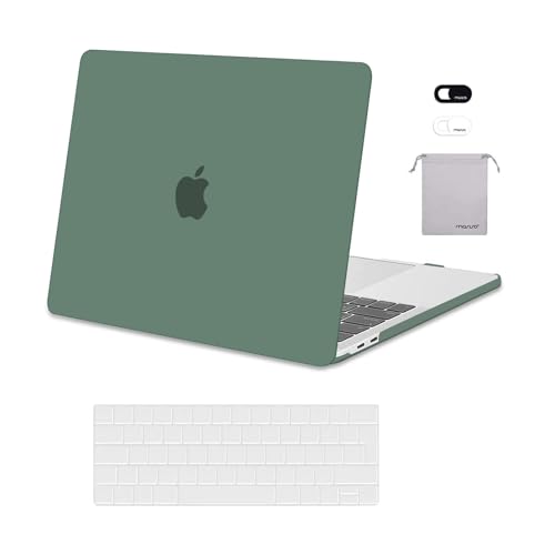 MOSISO Hülle Case Kompatibel mit MacBook Pro 13 Zoll 2023 2022 2021-2016 A2338 M2 M1 A2289 A2251 A2159 A1989 A1706 A1708,Plastik Hartschale&Tastaturschutz&Webcam Cover&Lager Tasche,Mitternacht Grün von MOSISO