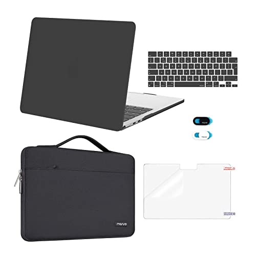 MOSISO Hülle Kompatibel mit MacBook Air 13,6 Zoll 2022-2024 A3113 A2681 mit M3 M2 Chip Touch ID,Plastik Hartschale Case&Sleeve Tasche&Tastaturschutz&Webcam Cover&Displayschutz, Schiefer Grau von MOSISO