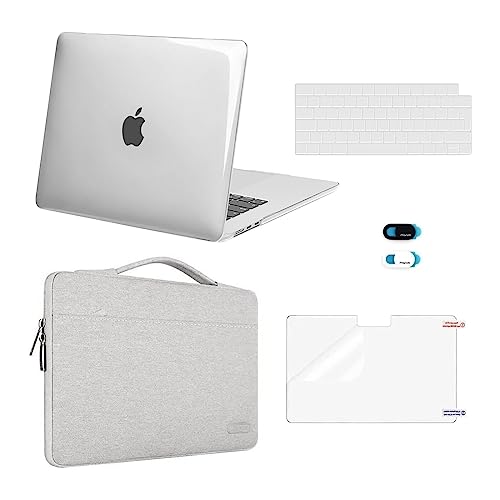 MOSISO Hülle Kompatibel mit MacBook Air 15 Zoll 2023 2024 Freigabe M3 M2 A3114 A2941 Touch ID,Plastik Hartschale Schutzhülle Case&Sleeve Tasche&Tastaturschutz&Displayschutz&Webcam Cover,Klar von MOSISO