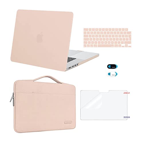 MOSISO Hülle Kompatibel mit MacBook Pro 16 2024-2021 M4 M3 M2 M1 A3403 A3186 A2991 A2780 A2485 Pro/Max,Hartschale Case& Tasche & Tastaturschutz & Displayschutzfolie & Webcam Abdeckung,Kamel von MOSISO