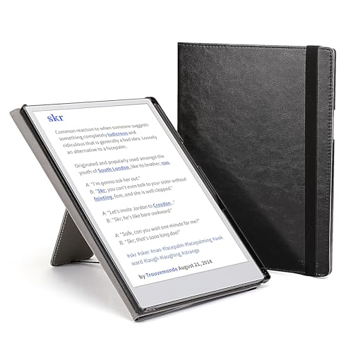 MOSISO Hülle für Remarkable Paper Pro 2024,Folio Schutzhülle für Remarkable Paper Pro 11,8 Zoll mit Klappbarer Ständer&Stifthalter,PU Leder Hard Back Shell Folio Hülle mit Handschlaufe,Schwarz von MOSISO