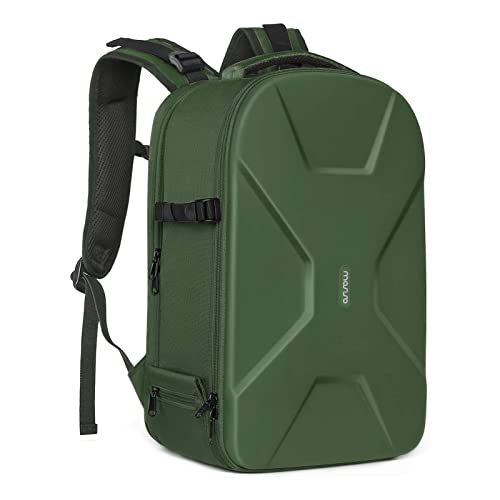 MOSISO Kamera Rucksack, DSLR/SLR/Spiegellose Fotografie Kameratasche 15-16 Zoll wasserdichte Hartschale Hülle mit Stativhalter & Laptopfach kompatibel mit Canon/Nikon/Sony, Armee Grün von MOSISO