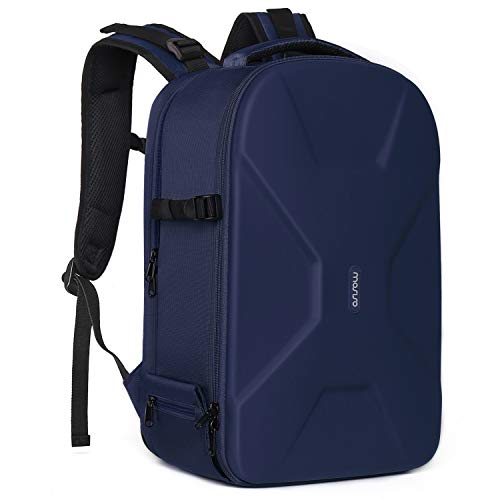 MOSISO Kamera Rucksack, DSLR/SLR/Spiegellose Fotografie Kameratasche 15-16 Zoll Wasserdichte Hartschale Hülle mit Stativhalter & Laptopfach kompatibel mit Canon/Nikon/Sony, Navy Blau von MOSISO