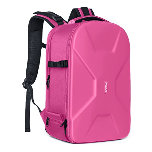 MOSISO Kamera Rucksack, DSLR/SLR/Spiegellose Fotografie Kameratasche 15-16 Zoll Wasserdichte Hartschale Hülle mit Stativhalter & Laptopfach kompatibel mit Canon/Nikon/Sony, Rosenrot von MOSISO