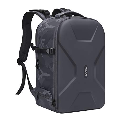 MOSISO Kamerarucksack, DSLR/SLR/Spiegellose Fotografie Kameratasche Camouflage Wasserdichte Hartschale Hülle mit Stativhalter&Laptopfach Kompatibel mit Canon/Nikon/Sony/DJI Mavic Drone, Grau von MOSISO