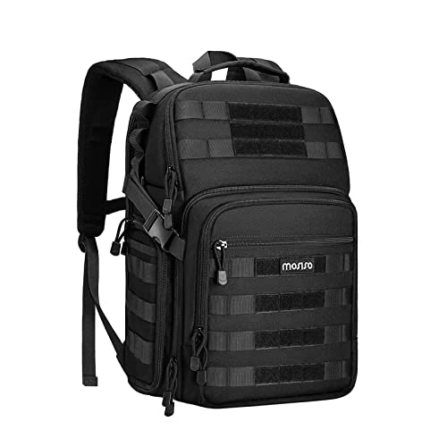 MOSISO Kamerarucksack, DSLR/SLR/Spiegellose Fotografie Taktisch Kamera Tasche Hülle Wandern im Freien mit Stativhalter&15-16 Zoll Laptopfach Kompatibel mit Canon/Nikon/Sony/DJI Mavic Drone, Schwarz von MOSISO