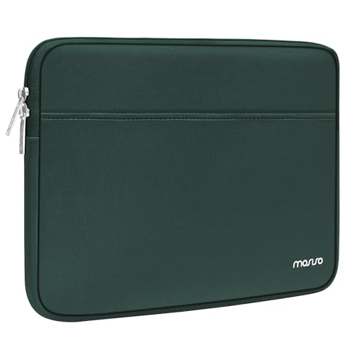MOSISO Laptop Hülle 13-14 Zoll,13,3 Zoll Laptop Hülle Tasche Kompatibel mit MacBook Air 13,6/Pro 13/Pro 14,HP Dell ASUS Lenovo Notebook,Neopren Tragetasche mit Horizontale Tasche, Smaragdgrün von MOSISO