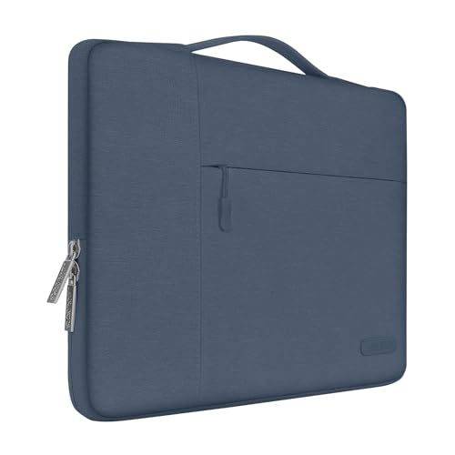 MOSISO Laptop Hülle Kompatibel mit MacBook Air/Pro,13-13,3 Zoll Notebook,Kompatibel mit MacBook Pro 14 Zoll M3 M2 M1 Pro Max 2024-2021,Polyester Multifunktion Sleeve Tasche, Haze Blau von MOSISO