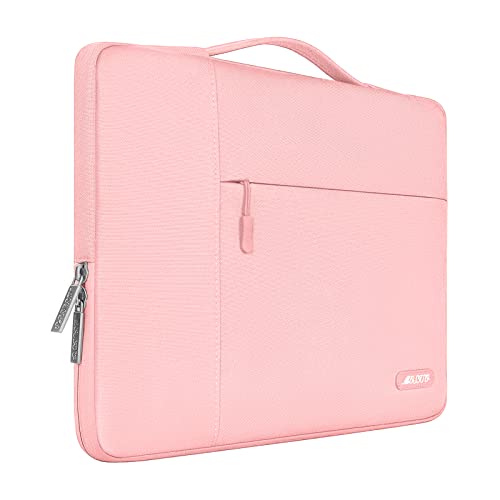 MOSISO Laptop Hülle Kompatibel mit MacBook Air/Pro,13-13,3 Zoll Notebook,Kompatibel mit MacBook Pro 14 Zoll M3 M2 M1 Pro Max 2024-2021,Polyester Multifunktion Sleeve Tasche, Kreide Rosa von MOSISO