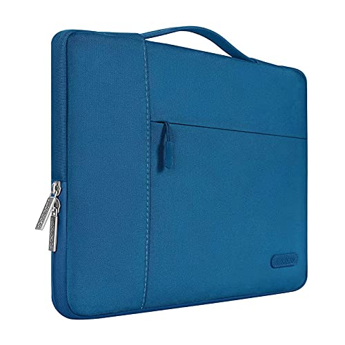 MOSISO Laptop Hülle Kompatibel mit MacBook Air/Pro,13-13,3 Zoll Notebook,Kompatibel mit MacBook Pro 14 Zoll M3 M2 M1 Pro Max 2024-2021,Polyester Multifunktion Sleeve Tasche, See Blau von MOSISO