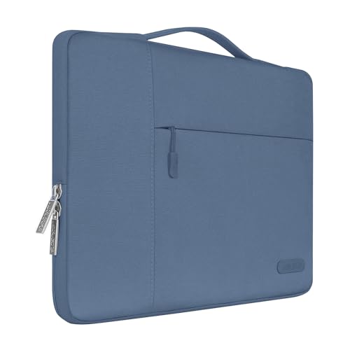 MOSISO Laptop Hülle Kompatibel mit MacBook Air/Pro,13-13,3 Zoll Notebook,Kompatibel mit MacBook Pro 14 Zoll M3 M2 M1 Pro Max 2024-2021,Polyester Multifunktion Sleeve Tasche, Stahlblau von MOSISO