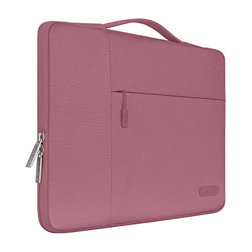 MOSISO Laptop Hülle Kompatibel mit MacBook Air/Pro,13-13,3 Zoll Notebook,Kompatibel mit MacBook Pro 14 Zoll M3 M2 M1 Pro Max 2024-2021,Polyester Multifunktion Sleeve Tasche, Staubige Rosa von MOSISO