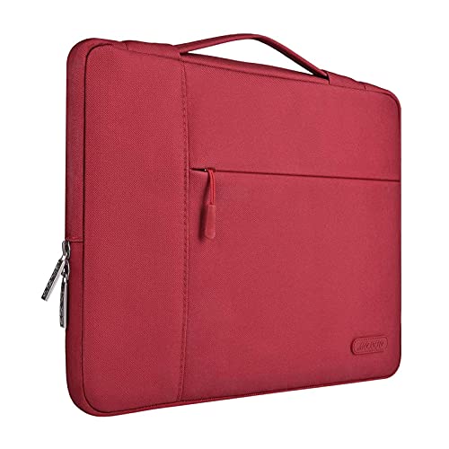 MOSISO Laptop Hülle Kompatibel mit MacBook Air 13 Zoll M3 A3113 M2 A2681 M1 A2337 A2179 A1932/Pro 13 M2 M1 2024-2016,Polyester Multifunktion Sleeve Tasche, Rot von MOSISO