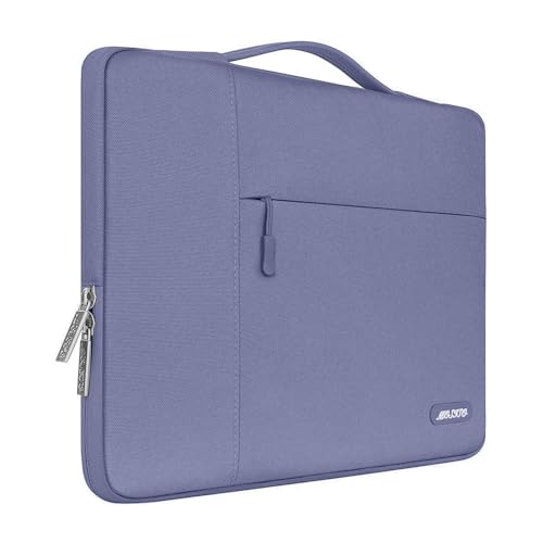 MOSISO Laptop Hülle Kompatibel mit MacBook Air 15 Zoll M3 A3114 M2 A2941 2023 2024/Pro 15, Surface Laptop 15, Dell XPS 15, HP Stream 14, Polyester Multifunktion Sleeve Tasche, Lavendel Grau von MOSISO
