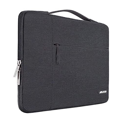 MOSISO Laptop Hülle Kompatibel mit MacBook Air 15 Zoll M3 A3114 M2 A2941 2023 2024/Pro 15, Surface Laptop 15, Dell XPS 15, HP Stream 14, Polyester Multifunktion Sleeve Tasche, Space Grau von MOSISO