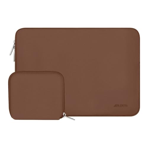 MOSISO Laptop Hülle Tasche Kompatibel mit MacBook Air/Pro Retina,13-13,3 Zoll Notebook,Kompatibel mit MacBook Pro 14 Zoll 2024-2021 M3 M2 M1 Chip Pro Max,Neopren Sleeve mit Klein Fall,Karamellbraun von MOSISO