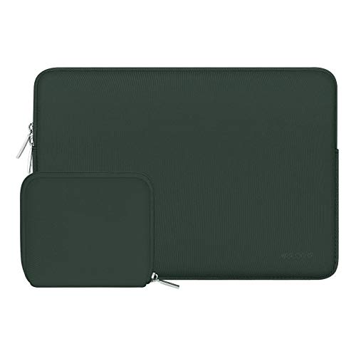 MOSISO Laptop Hülle Tasche 13,3 Zoll,13-13,3 Zoll Laptophülle Kompatibel mit MacBook Air/Pro 13/ Pro 14 Zoll M4 M3 M2 M1,HP Dell ASUS Lenovo Notebook,Neopren Sleeve mit Klein Fall,Mitternacht Grün von MOSISO