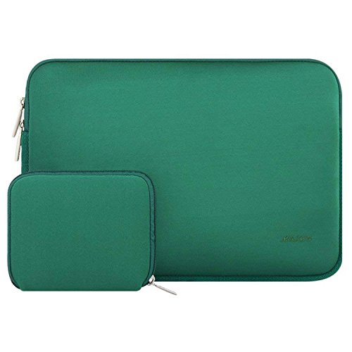 MOSISO Laptop Hülle Tasche Kompatibel mit MacBook Air/Pro Retina,13-13,3 Zoll Notebook,Kompatibel mit MacBook Pro 14 Zoll 2024-2021 M3 M2 M1 Chip Pro Max,Neopren Sleeve mit Klein Fall,Pfau Grün von MOSISO