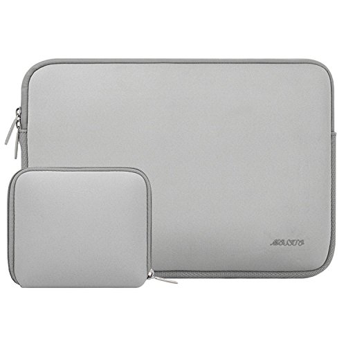 MOSISO Laptop Hülle Tasche Kompatibel mit MacBook Air 13 Zoll M3 A3113 M2 A2681 M1 A2337 A2179 A1932/Pro 13 M2 M1 A2338 A2251 A2289 A2159 A1989 A1708,Neopren Sleeve mit Klein Fall,Hellgrau von MOSISO