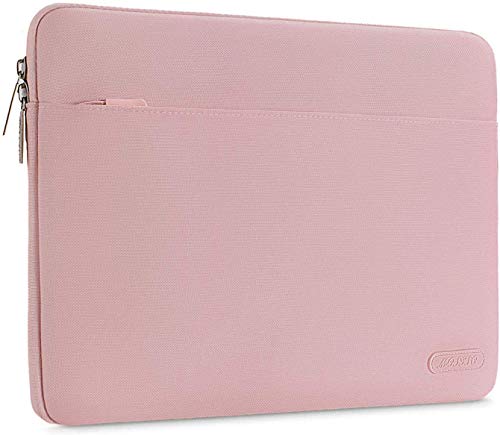 MOSISO Laptop Hülle Tasche Kompatibel mit MacBook Air 13 Zoll M3 M2 M1 A3113 A2681 A2337 A2179 A1932/Pro 13 M2 M1 A2338 A2289 A2159 A1989 A1706 2016-2024, Polyester Horizontal Sleeve, Rosa von MOSISO