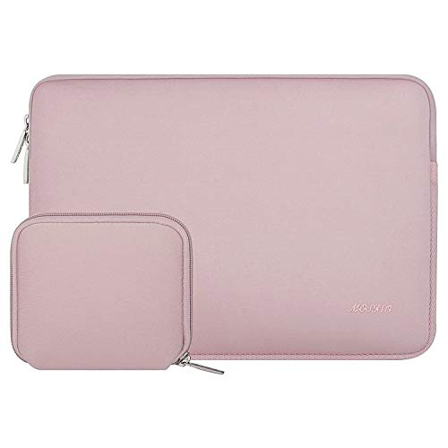 MOSISO Laptop Hülle Tasche Kompatibel mit MacBook Air 15 Zoll M3 A3114 M2 A2941 2023 2024/Pro 15,15 Zoll Surface Laptop 15,Dell XPS 15,HP Stream 14,Neopren Sleeve mit Klein Fall,Baby Rosa von MOSISO