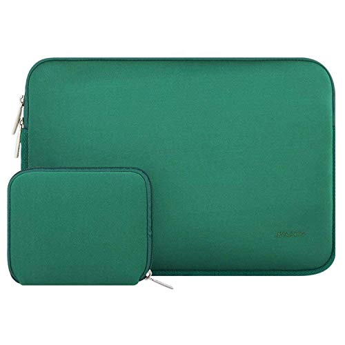 MOSISO Laptop Hülle Tasche Kompatibel mit MacBook Pro 16 Zoll 2024-2019 M3 A2991 M2 A2780 M1 A2485 A2141/Pro Retina 15 A1398,15-15,6 Zoll Notebook,Neopren Sleeve mit Klein Fall,Pfau Grün von MOSISO