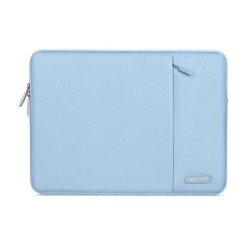 MOSISO Laptop Sleeve Hülle Kompatibel mit MacBook Air/Pro,13-13,3 Zoll Notebook,Kompatibel mit MacBook Pro 14 M3 M2 M1 Chip Pro Max 2024-2021, Polyester Vertikale Stil Laptoptasche, Luft Blau von MOSISO