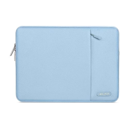 MOSISO Laptop Sleeve Hülle Kompatibel mit MacBook Air 15 Zoll M3 A3114 M2 A2941 2023 2024/Pro 15 A1990 A1707, Surface Laptop 15,Dell XPS 15,Polyester Vertikale Stil Laptoptasche, Luft Blau von MOSISO