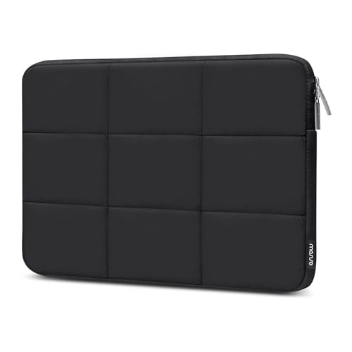 MOSISO Tablet Tasche für 11 Zoll iPad Pro M4 & iPad Air M2 2024, iPad Pro 11 M2 M1, iPad 10th 10.9, iPad 9/8/7 10.2, iPad Air 5/4 10.9, Galaxy Tab 11, Rechteck Gesteppt Puffy Tragen Hülle, Schwarz von MOSISO