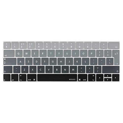 MOSISO Tastaturschutz Kompatibel mit MacBook Pro 13/15 Zoll mit Touch Bar(A2159/A1989/A1706/A1990/A1707,2019-2016 Freisetzung),EU-Layout Hauchdünner Tastatur Schutzfolie,Mischen Ombre Schwarz von MOSISO
