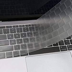 MOSISO Tastaturschutz Kompatibel mit MacBook Pro 13 Zoll 2017 & 2016 Freisetzung A1708 No Touch Bar & Kompatibel mit MacBook 12 Zoll A1534 Tastatur Schutzfolie Cover (EU Layout), Klar von MOSISO