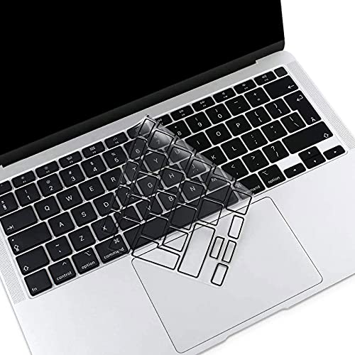 MOSISO Ultra Dünn TPU Tastaturschutz Nur Kompatibel mit MacBook Air 13 Zoll 2022 2021 2020 A2337 M1 A2179 Hinten Beleuchtet Tastatur mit Retina Display&Touch ID,Weicher Hautschutz,Schwarz von MOSISO