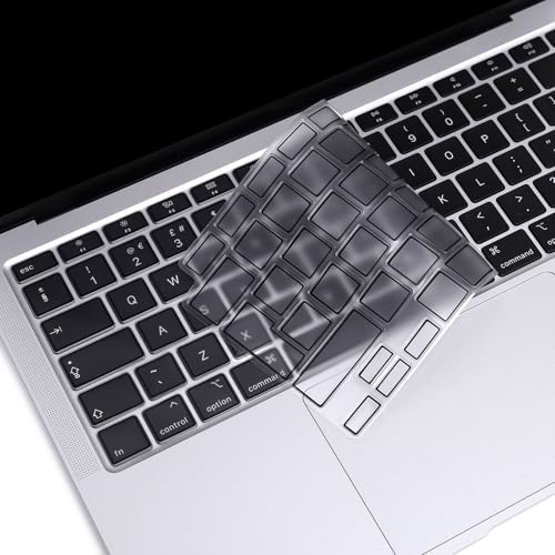 MOSISO Ultra Dünn TPU Tastaturschutz Nur Kompatibel mit MacBook Air 13 Zoll 2022 2021 2020 A2337 M1 A2179 Hinten Beleuchtet Tastatur mit Retina Display&Touch ID,Weicher Hautschutz,Schwarz von MOSISO
